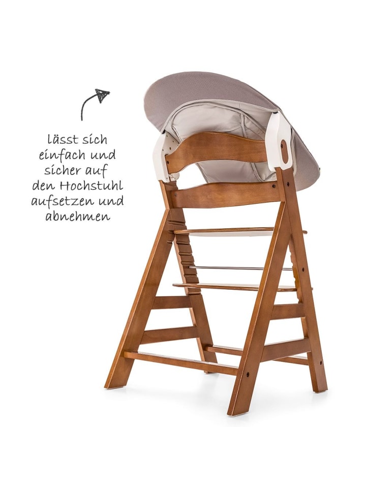 Hauck Alpha Plus Walnut Newborn Set - 4-tlg. Hochstuhl   in braun,beige günstig kaufen onesize