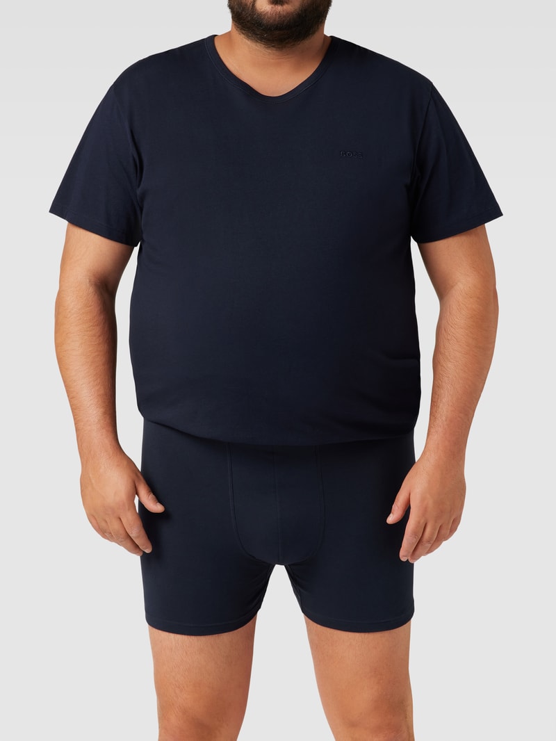 PLUS SIZE Trunks mit Logo-Bund im 3er-Pack in dunkelblau