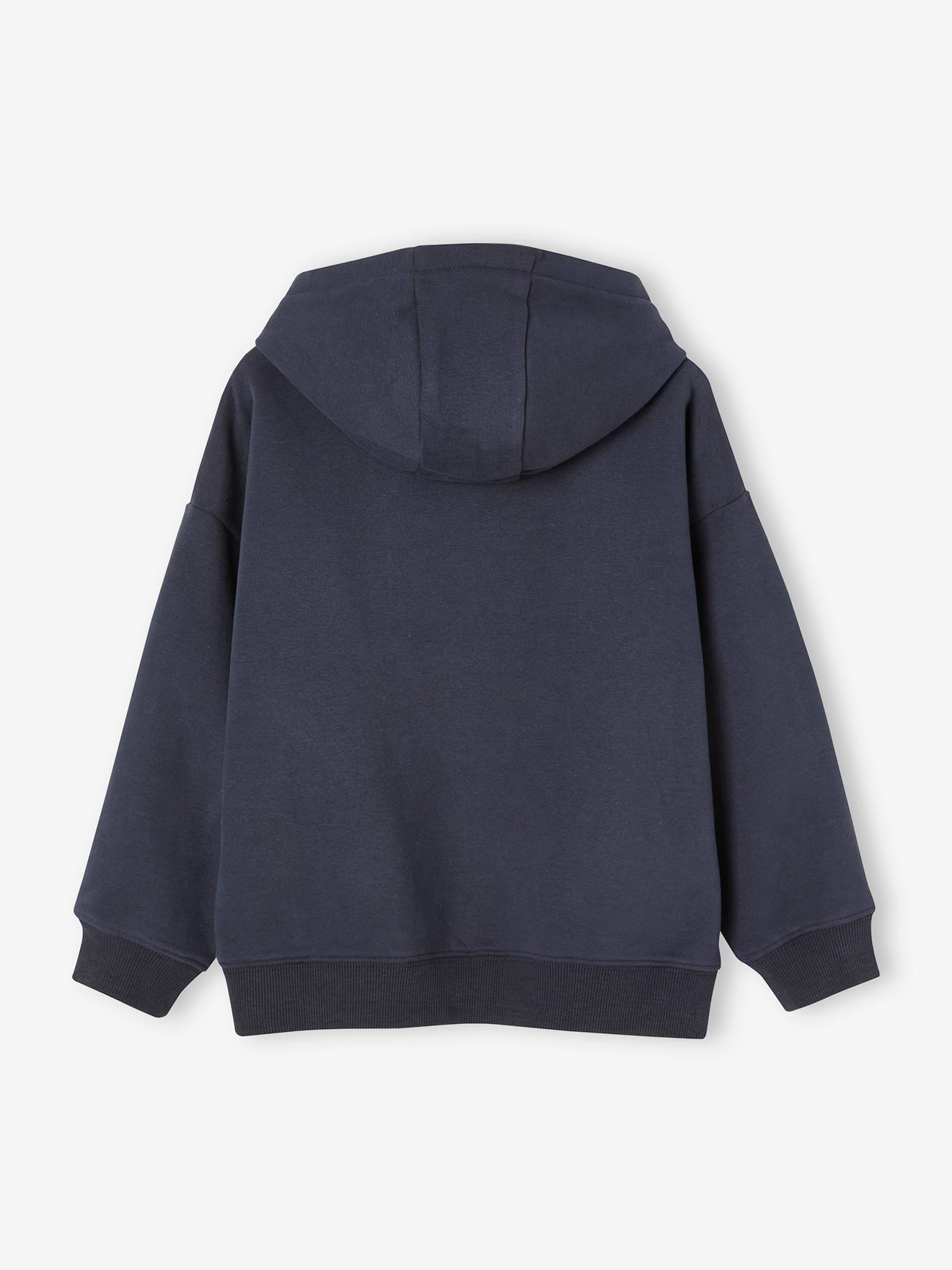 Vertbaudet Jungen Kapuzensweatshirt mit großem Print - nachtblau