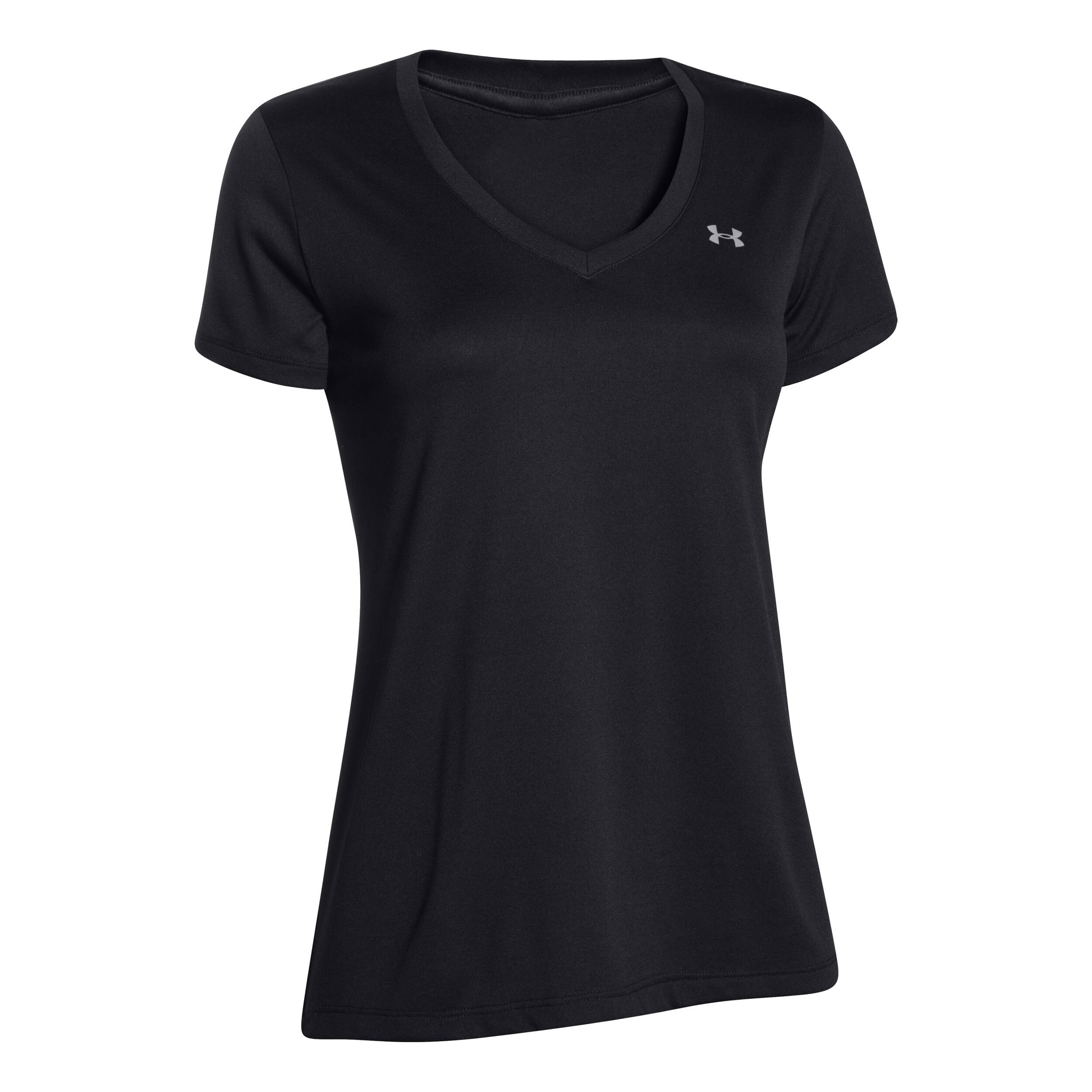 Tech Solid T-Shirt Damen - Schwarz, Silber