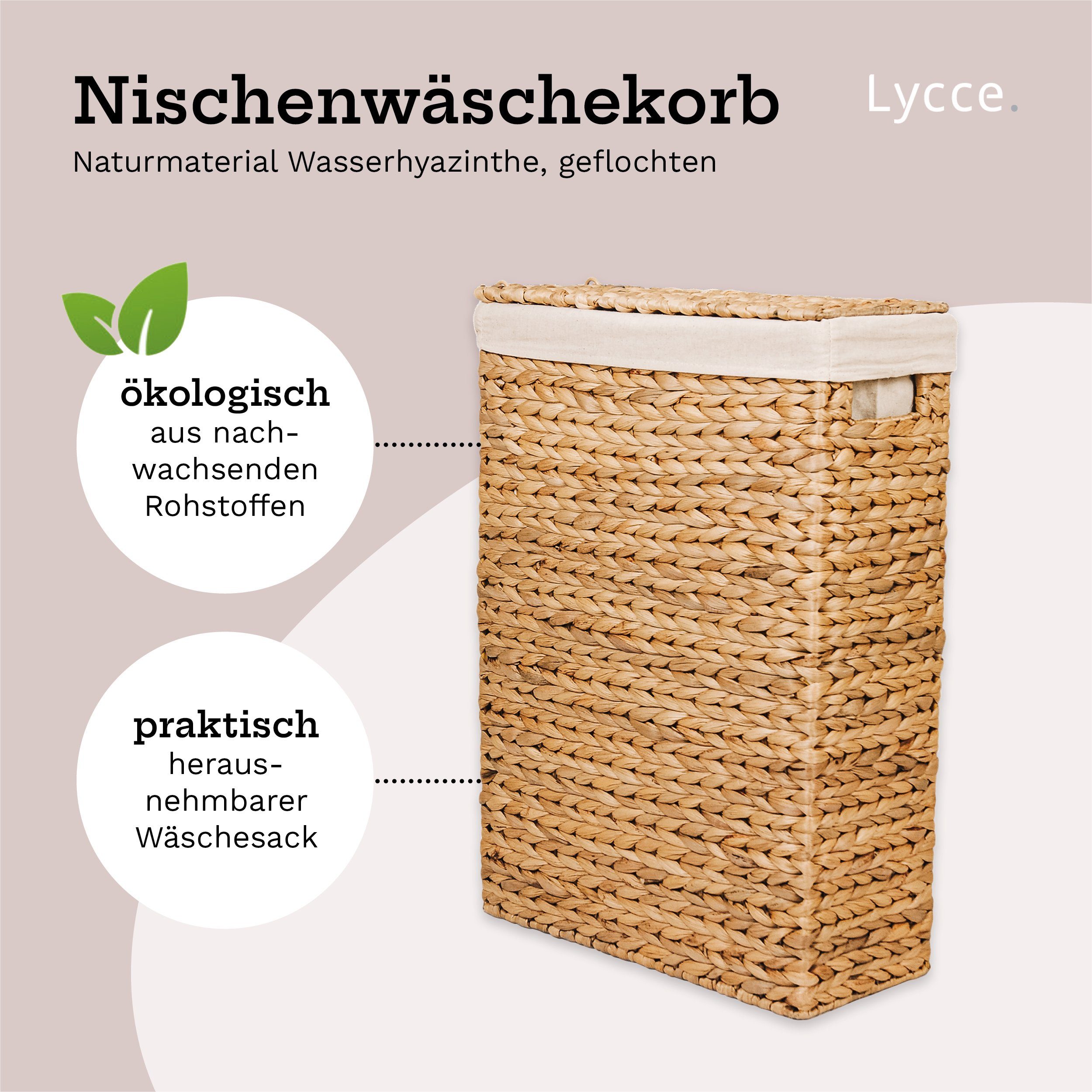 animal-design Wäschekorb, Natürliche Materialien Ökologisch schmal - ideal für Nischen