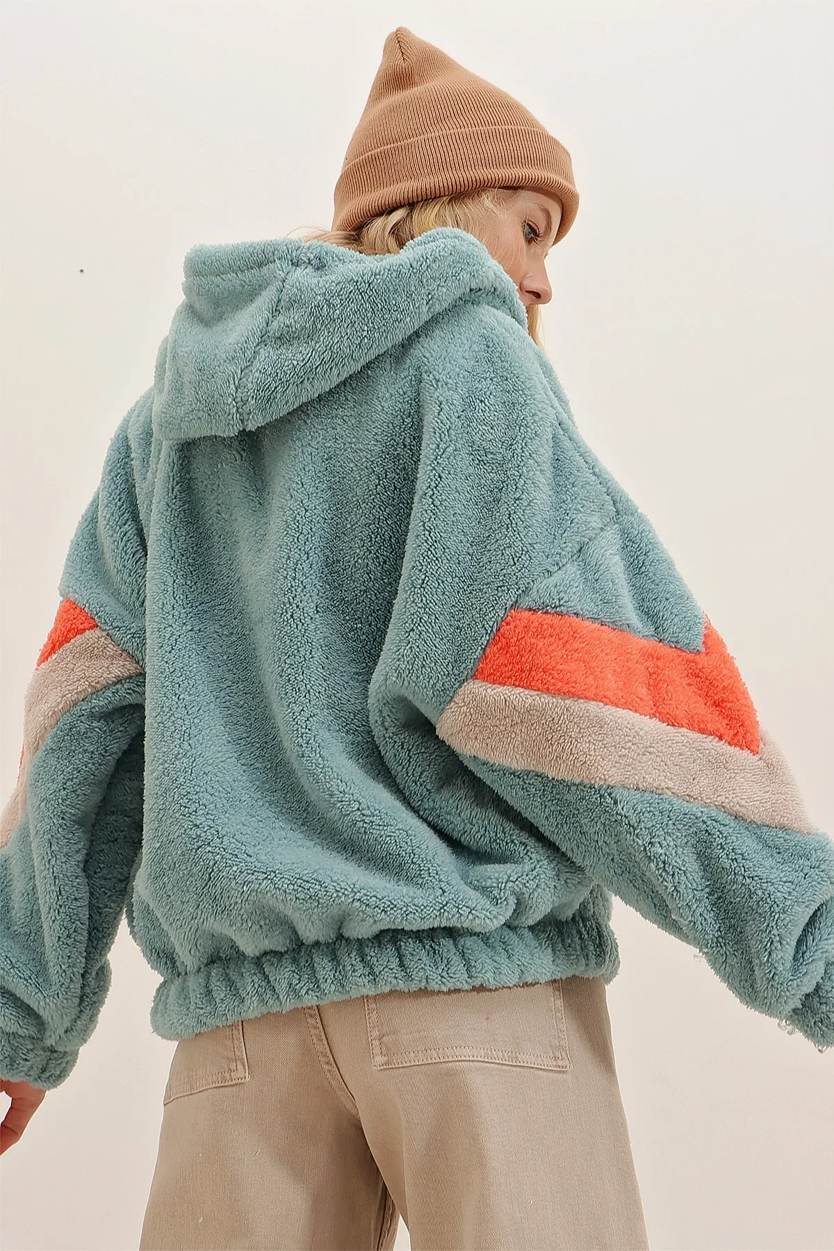 Trend Alaçatı Stili  Sweatshirt - Türkis - Oversized