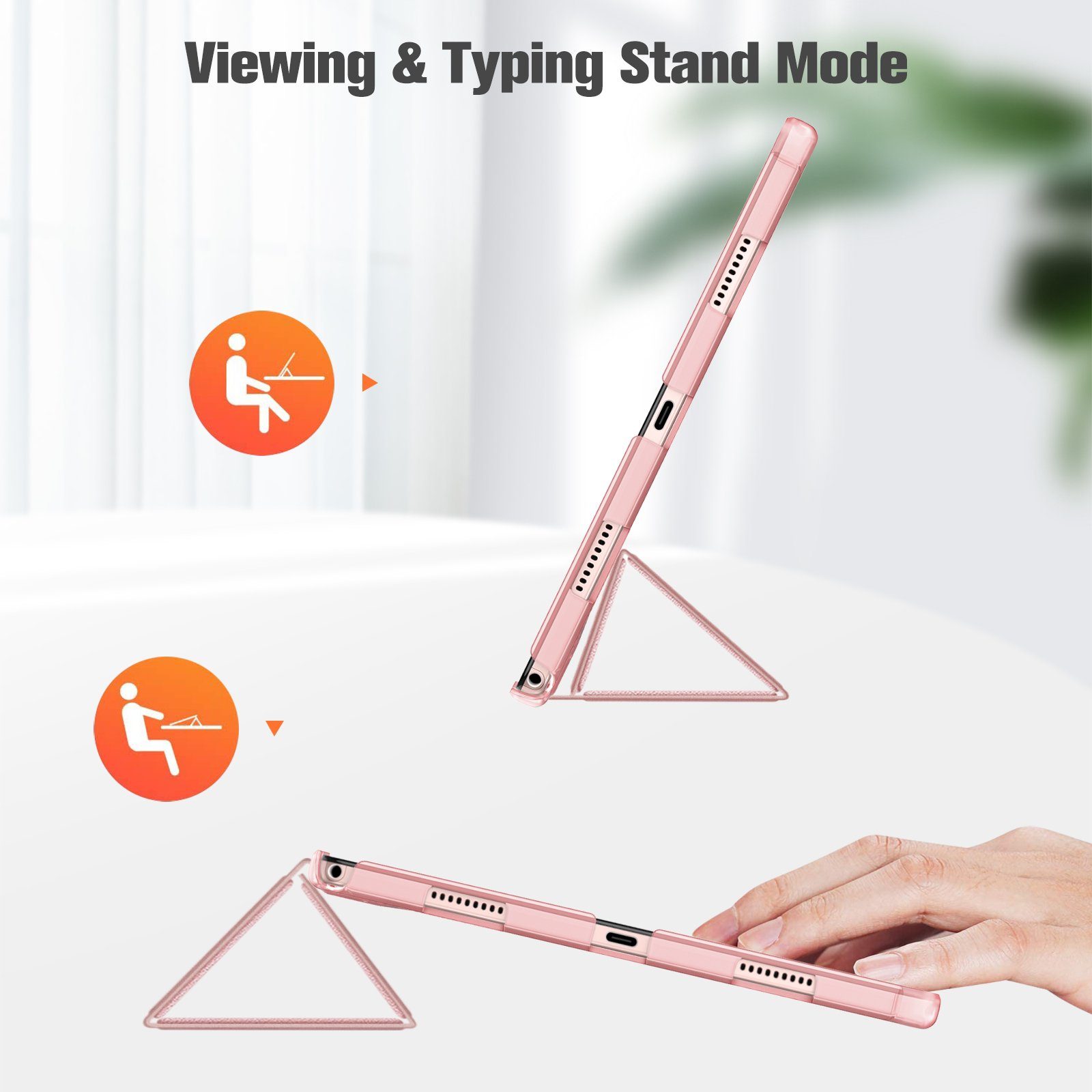 Fintie Tablet-Hülle Hülle für Samsung Galaxy Tab A8 10.5 Zoll 2021 SM-X200/X205/X207 10.5 Zoll, Ultradünn Hülle mit Transparenter Rückseite Cover und Auto Schlaf/Wach