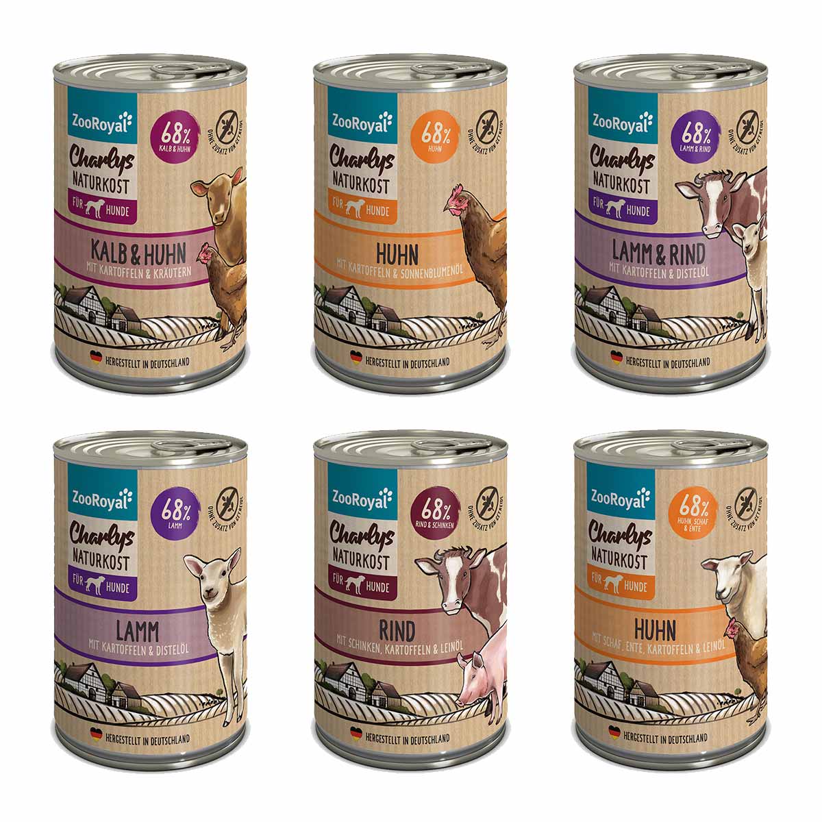 ZooRoyal Charlys Naturkost Mixpaket 6x400g kaufen