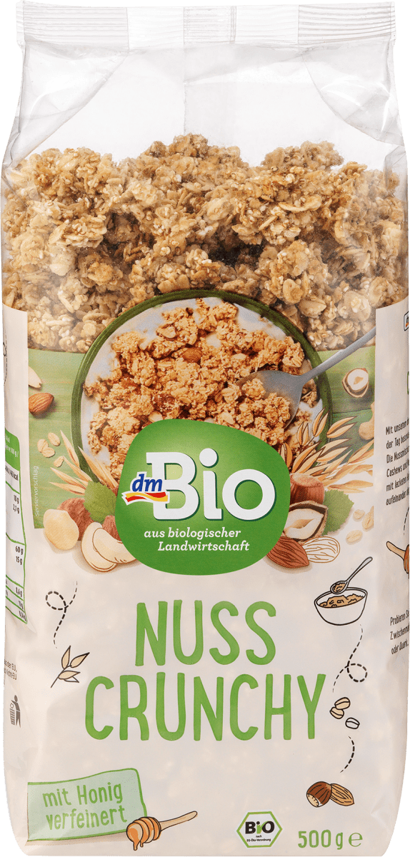 Müsli Crunchy, Nuss mit Honig verfeinert, 500 g