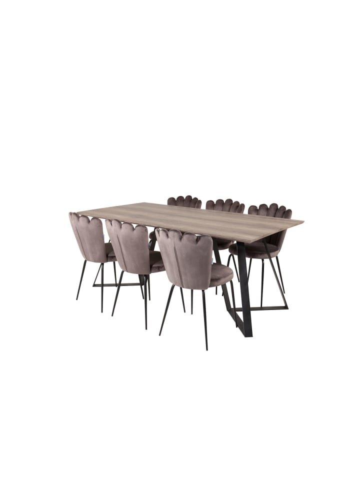 ebuy24 Essgruppe Marina 6 (7-teilig) Grau 90 x 180 cm günstig kaufen onesize