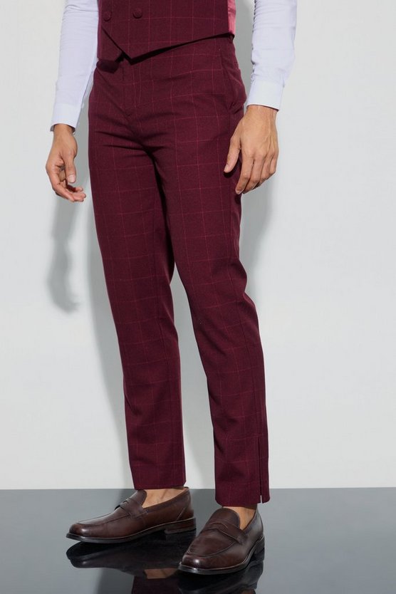 Karierte Hose mit geradem Bein
