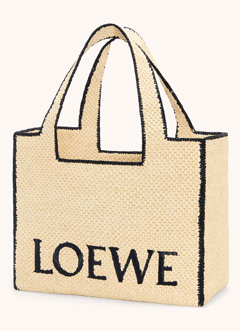 LOEWE Font Velká rafiová nákupní taška s logem