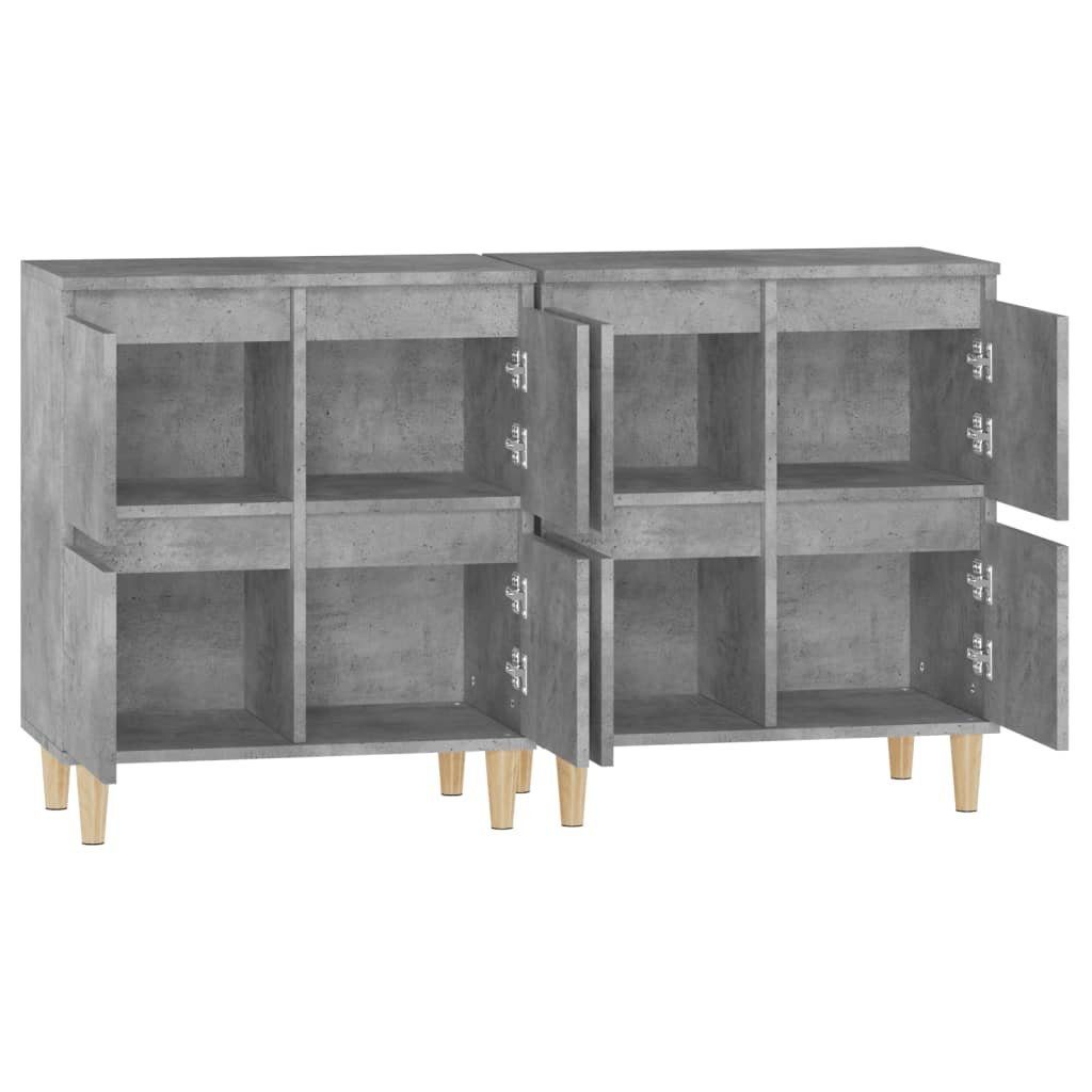 vidaXL Anrichte Sideboards 2 Stk Betongrau 60x35x70 cm Holzwerkstoff Kommode