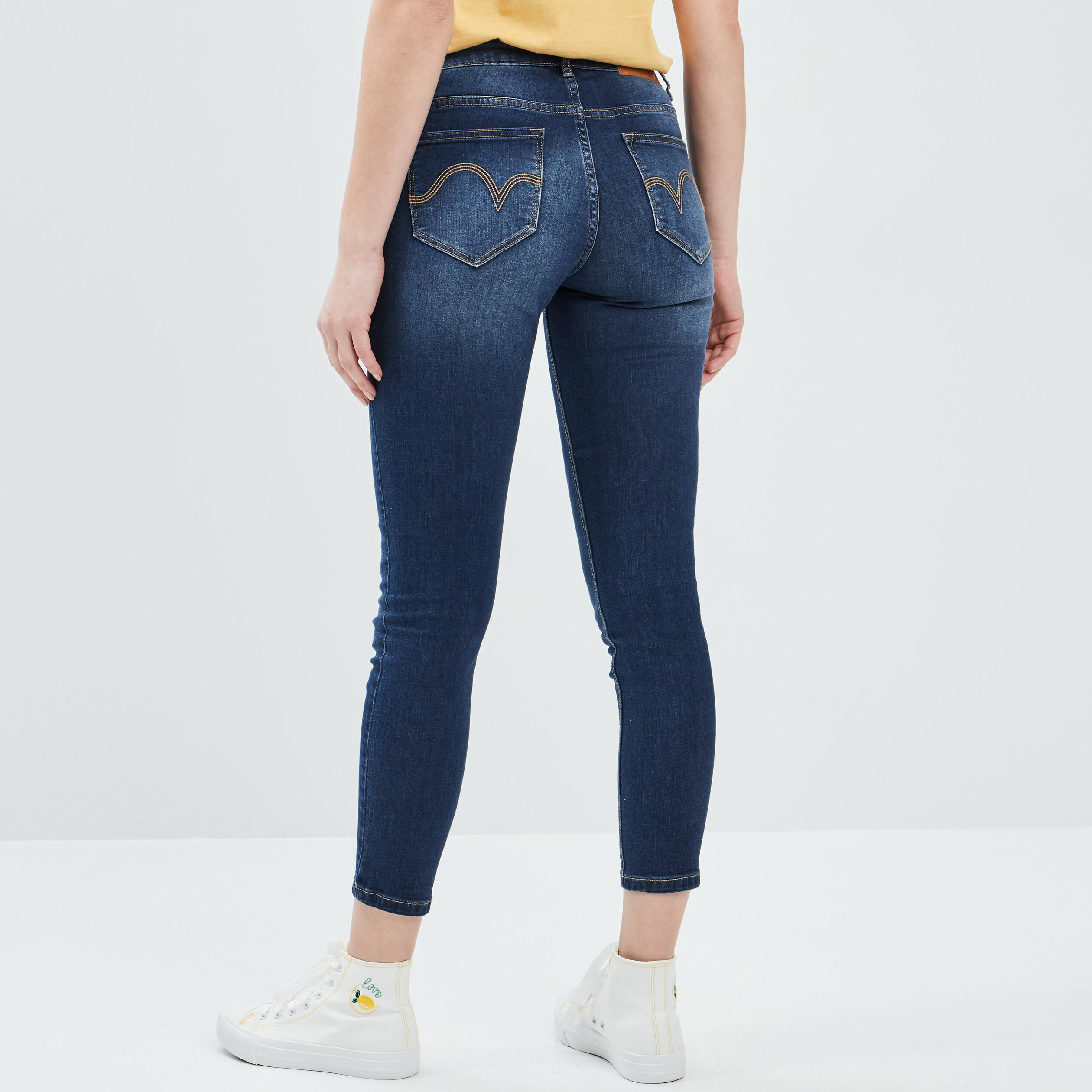 Jeans skinny 7 8ème taille standard denim brut femme | La Halle