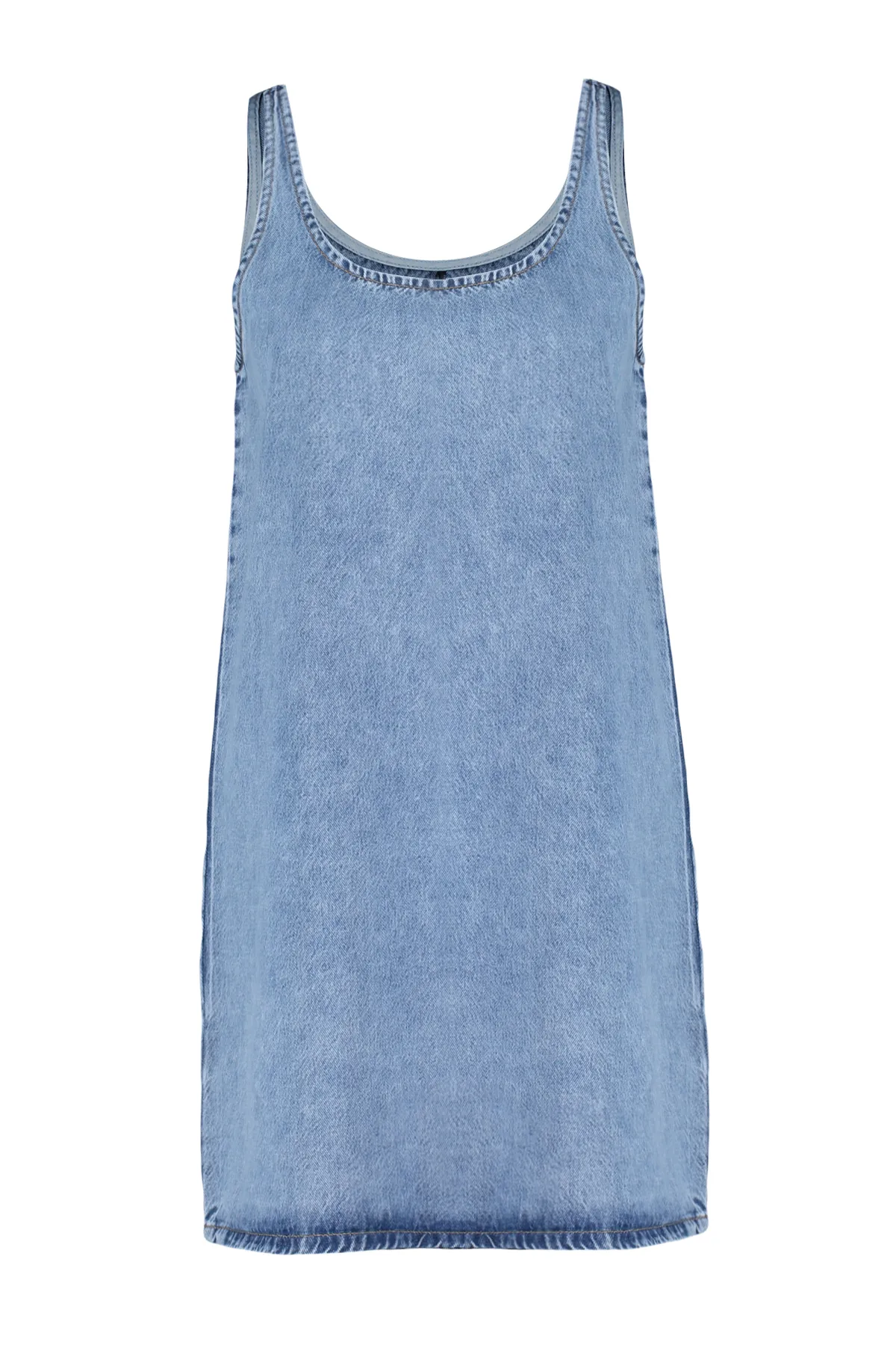 Trendyol Collection  Blaues Oversize-Mini-Jeanskleid TWOSS24EL00015