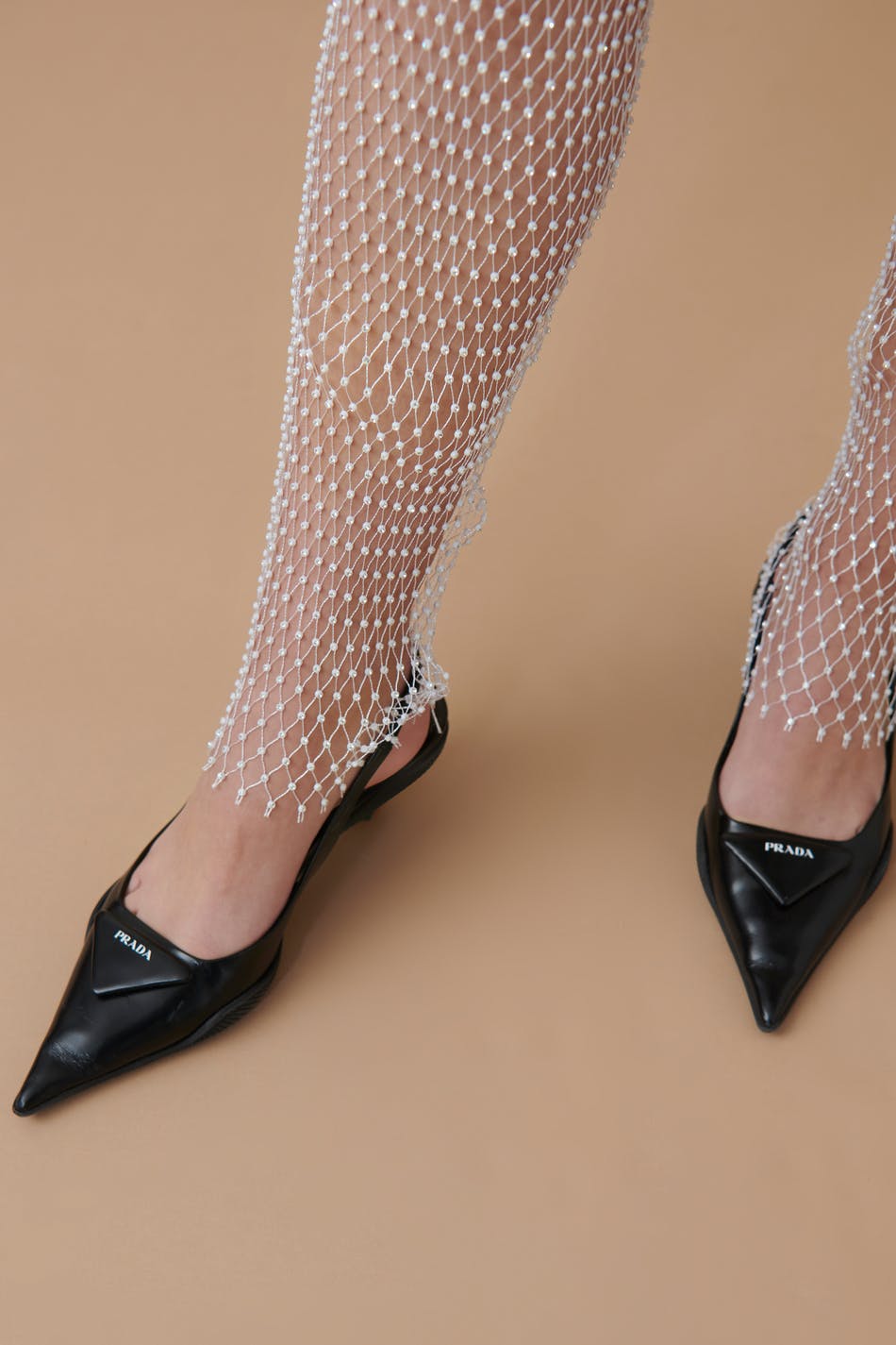Rhinestone net leggings