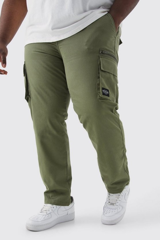 Plus lockere Ripstop Cargo-Hose mit Etikett