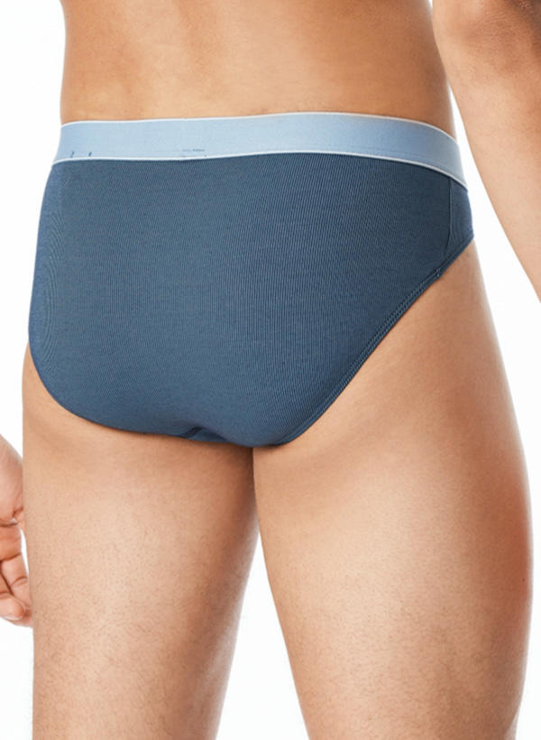 Schiesser, Slip, Baumwolle-Modal, jeansblau gestreift