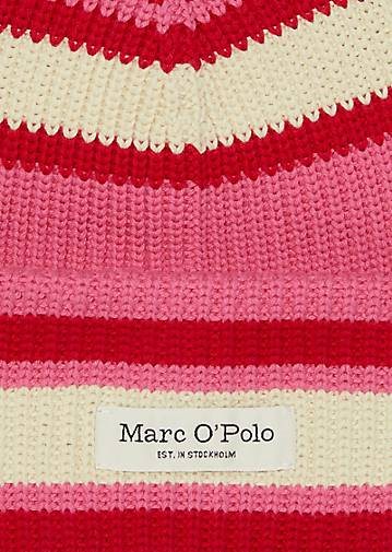 Marc O'Polo Gestreifte Strickmütze aus Bio-Baumwolle