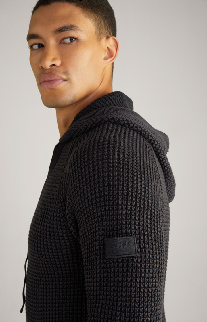Strick-Hoodie Hoodor in Schwarz