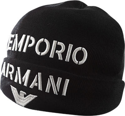 EMPORIO ARMANI, Mütze, Schurwolle, schwarz