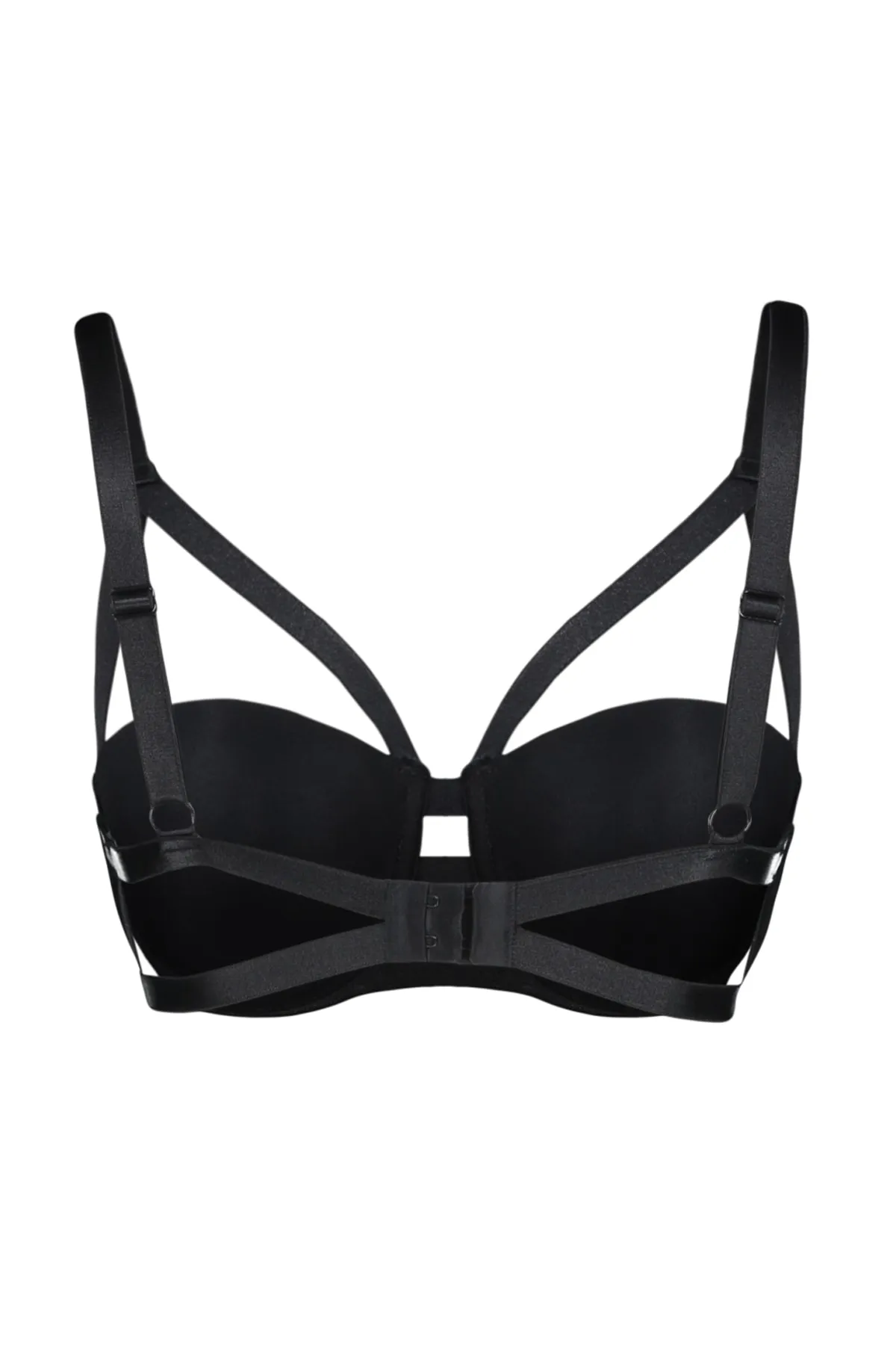 Trendyol Collection  Schwarzer, detaillierter Push-up-Strick-BH aus Mikrogummi THMSS23SU00019