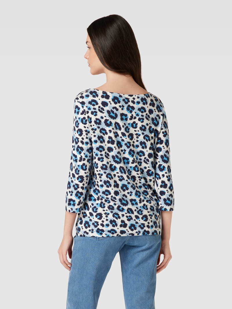 T-Shirt mit Animal-Print in dunkelblau