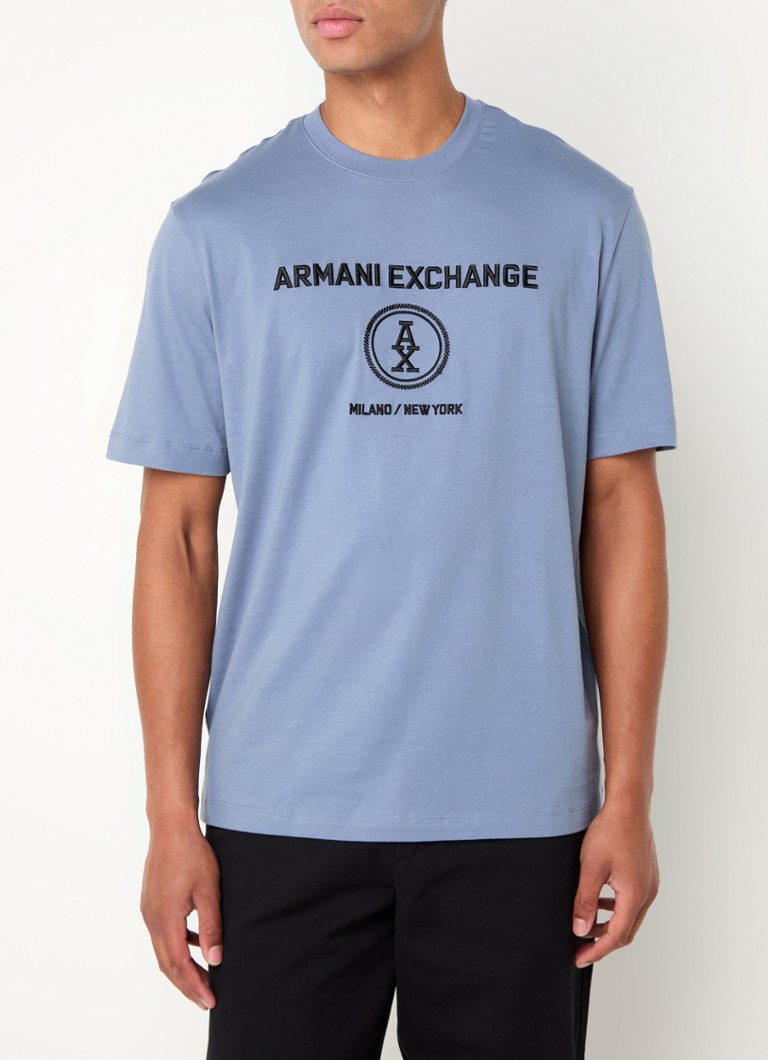 Tricou Armani Exchange cu logo brodat