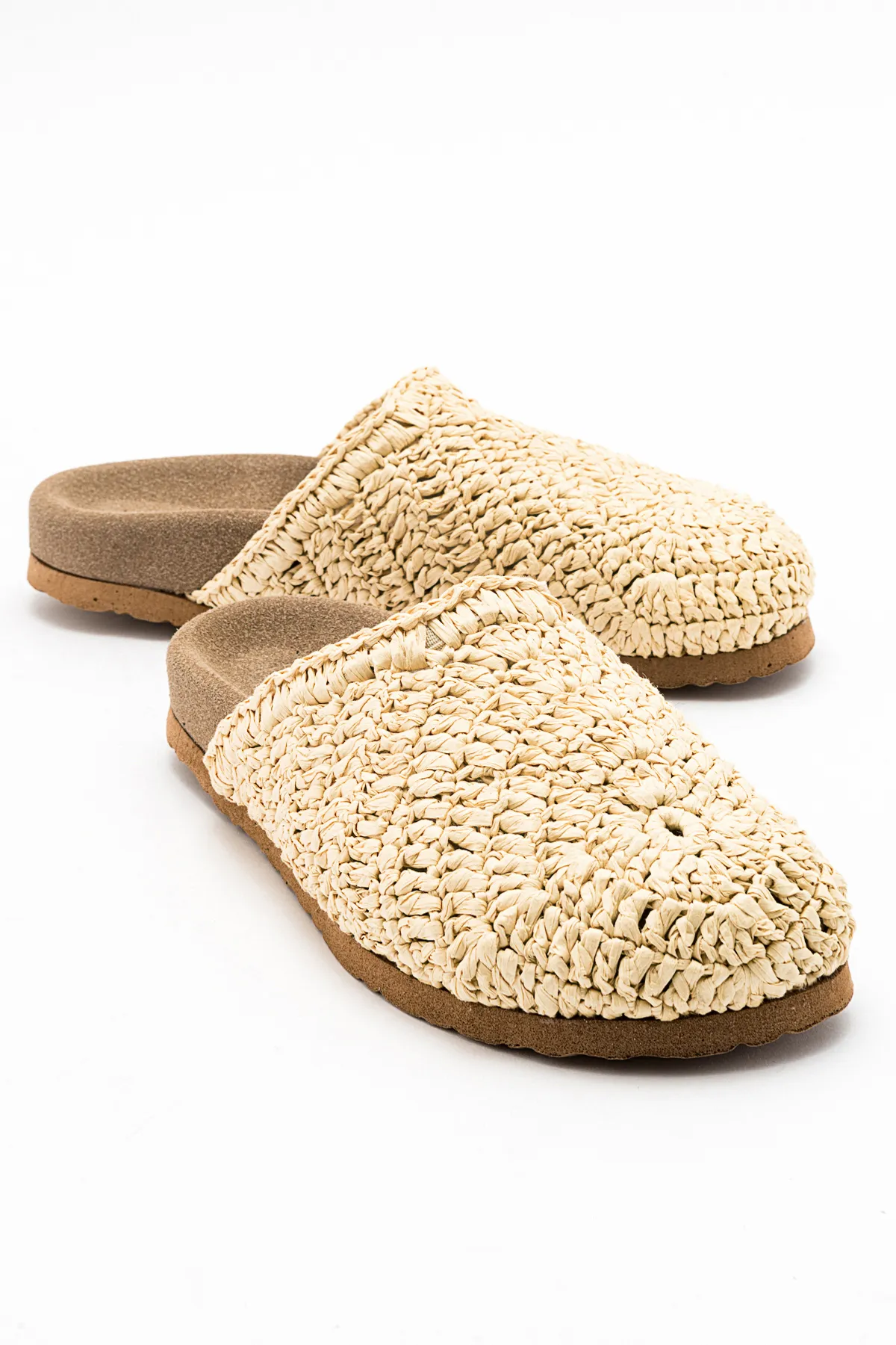 LuviShoes  LOOP Beige gestrickte Damenhausschuhe