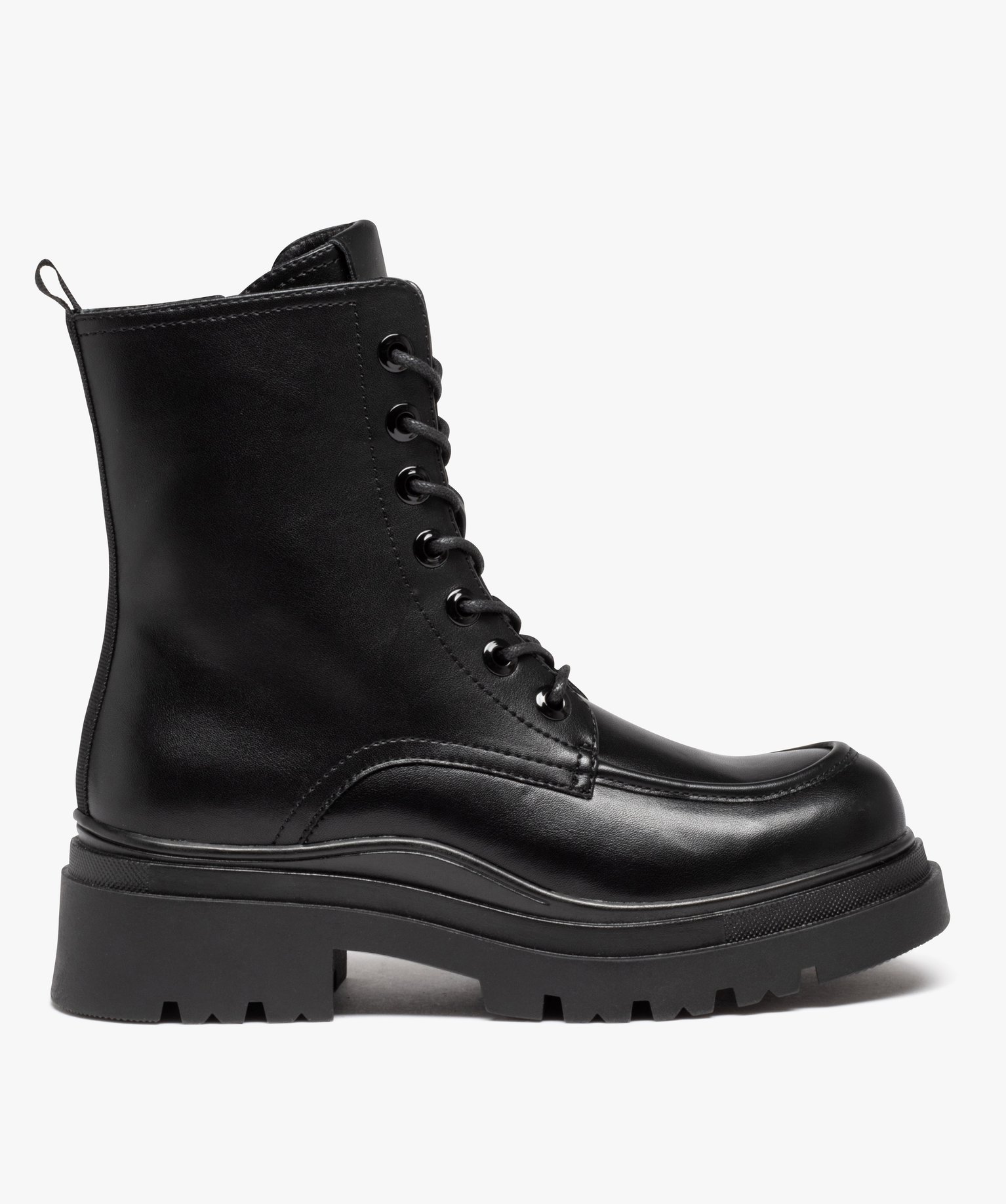 Boots doublés sur semelle crantée femme noir | GEMO