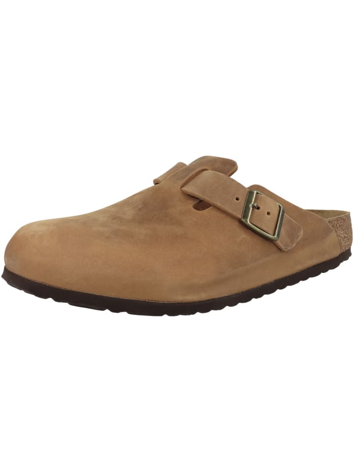 Birkenstock Clogs Boston Geöltes Nubukleder normal in hellbraun günstig kaufen