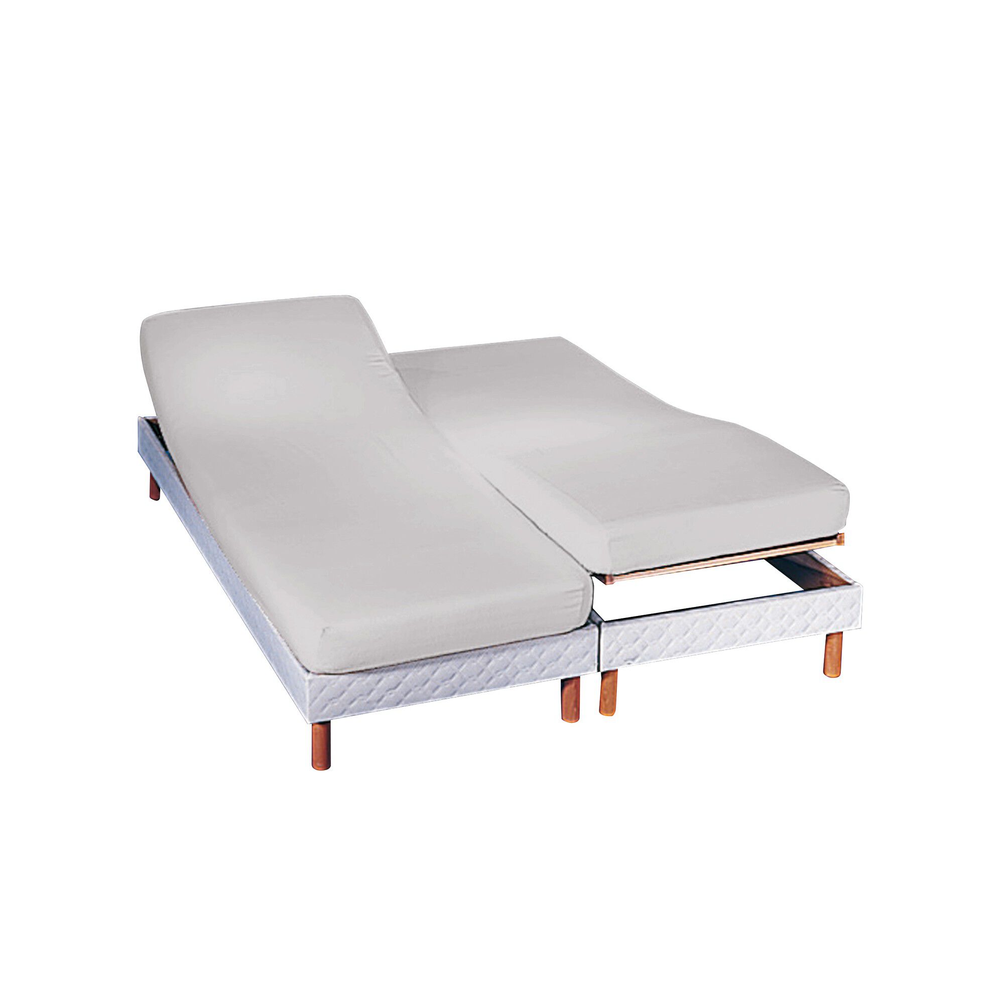 Drap-housse uni sommier articulé jersey bonnets 27 cm
