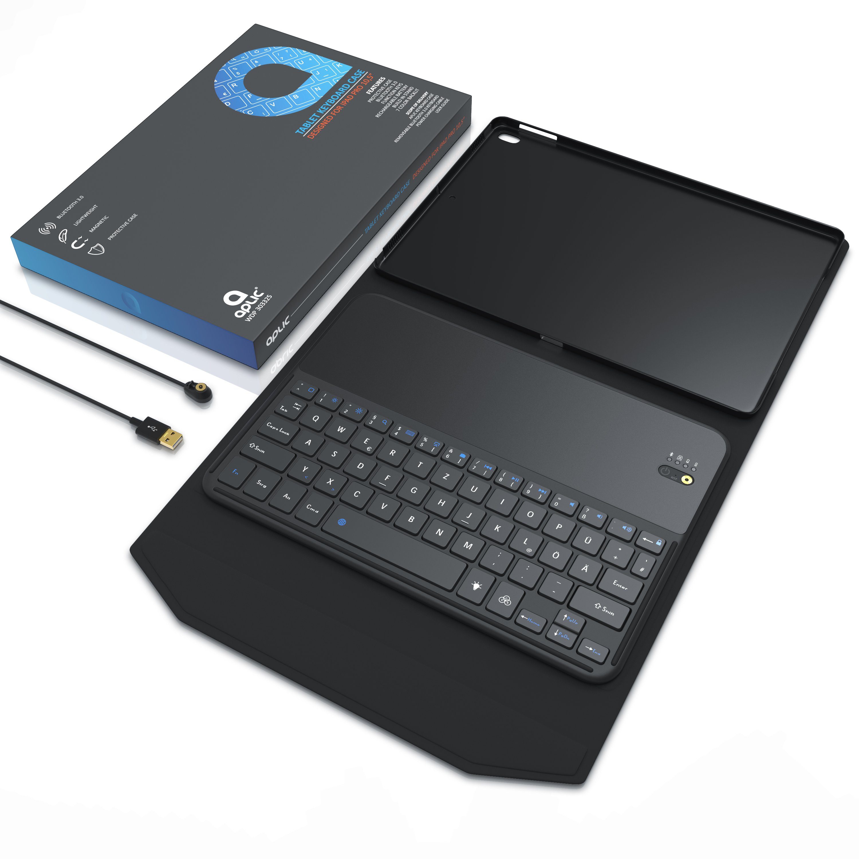 Aplic Tablet-Tastatur (Kunstledercase für iPad Pro 10,5