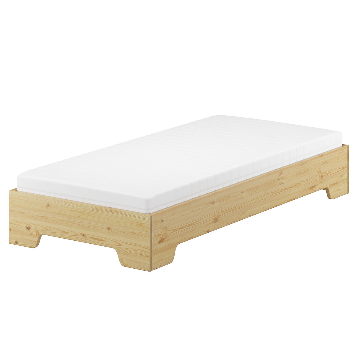 Jugendbett 90x200 Kiefer massiv mit Rollrost und Matratze