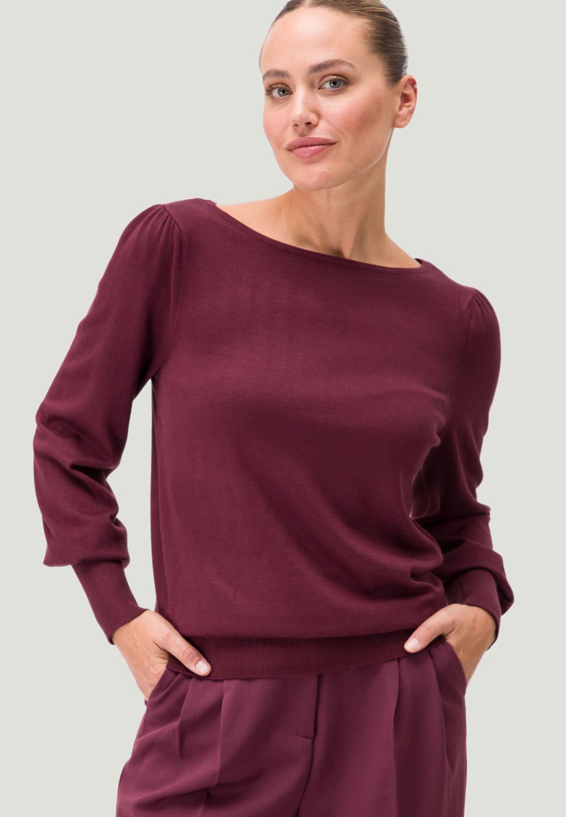 Strickpullover mit Rundhals