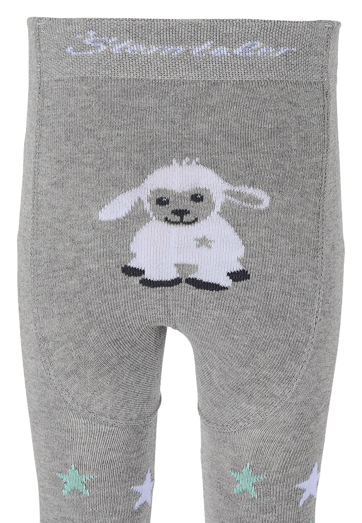 Krabbelstrumpfhose Stanley mit Po-Motiv in Silber