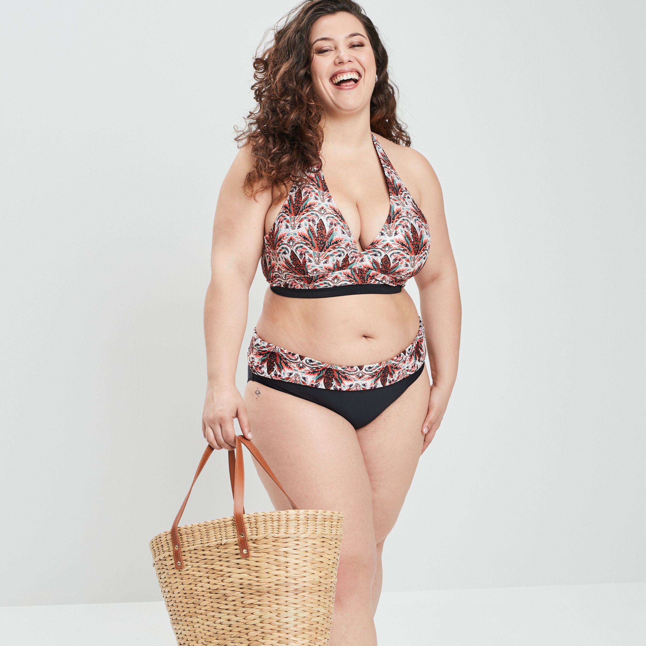 Haut de maillot de bain blanc femme grande taille | La Halle