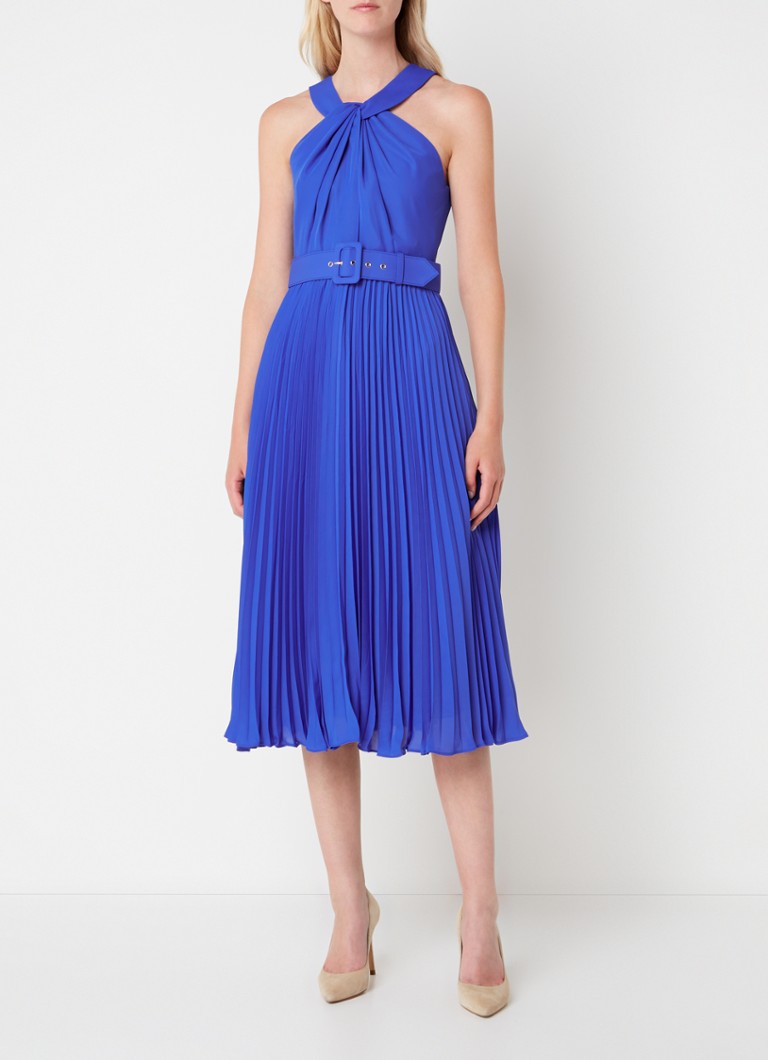 Vestido Phase Eight Yas con escote retorcido en azul claro