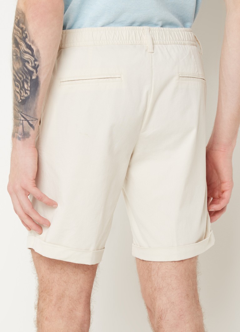 Pantaloni chino Profuomo, cu croială dreaptă și șnur de strângere.