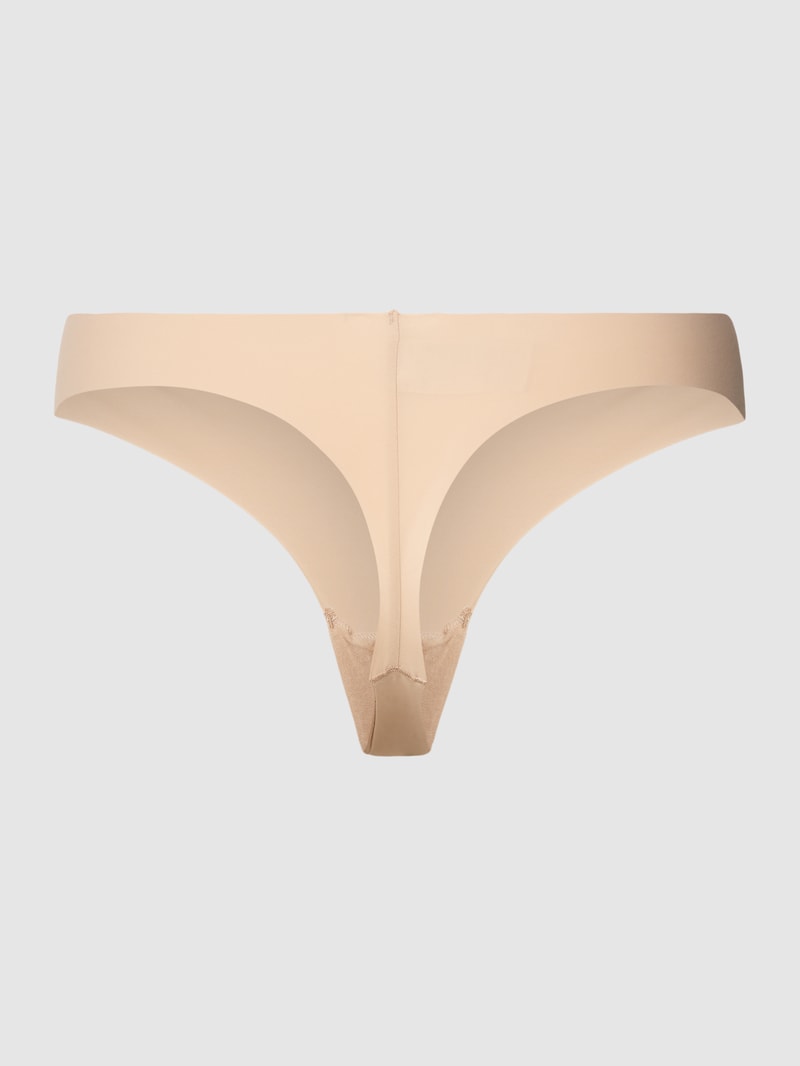 String in unifarbenem Design mit Label-Detail in sand