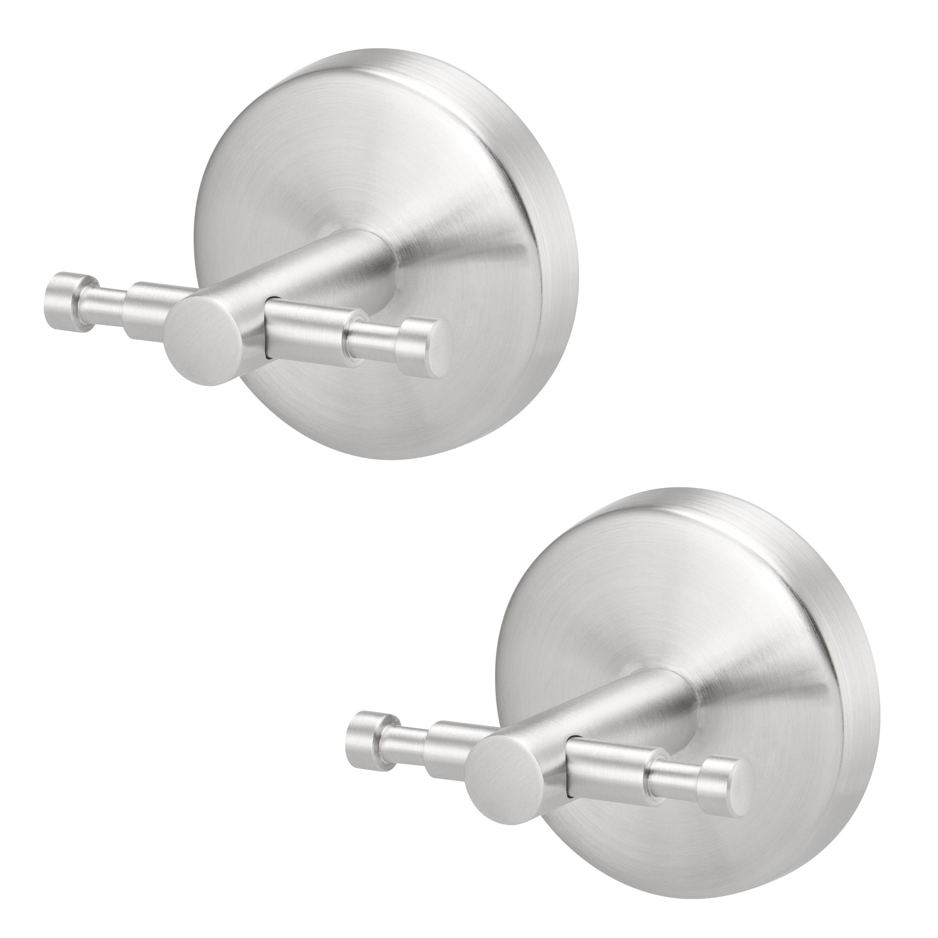 bremermann Wandhaken bremermann Bad-Serie PIAZZA - Doppel-Wandhaken 2er Set, Edelstahl matt, Badezimmer, Küche, (Set, 2-St)