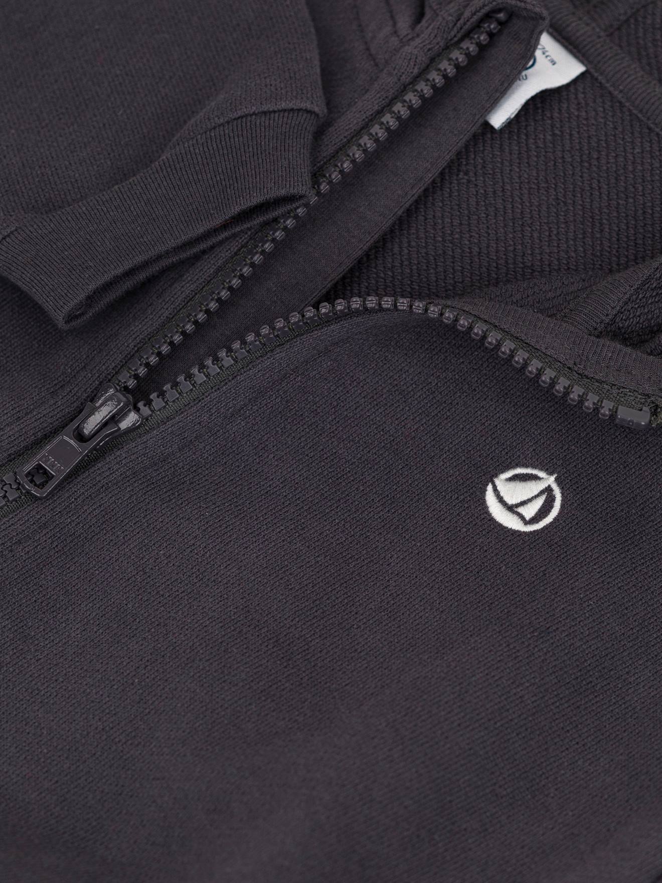 Petit Bateau Baby Kapuzensweatjacke PETIT BATEAU, Bio-Baumwolle - grau
