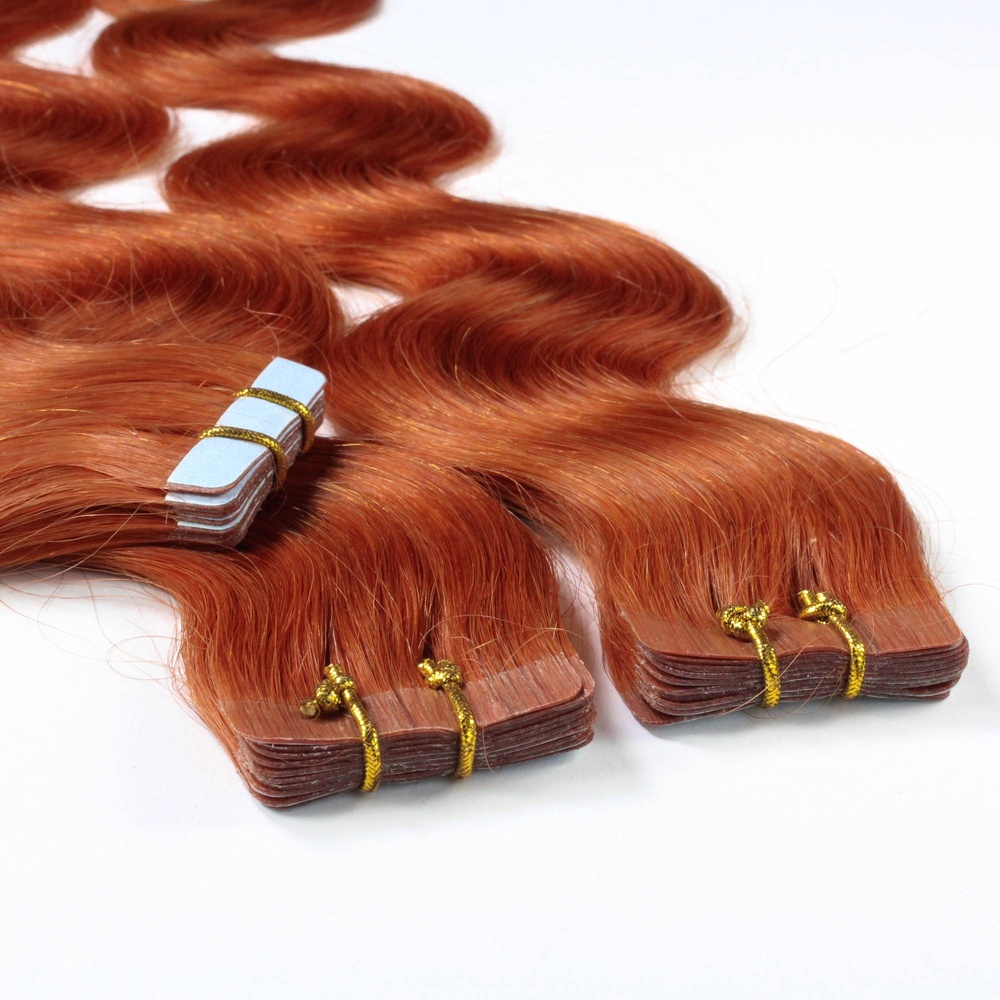 hair2heart Extensions adhésives cheveux naturels #130 Rouge cuivré extensions