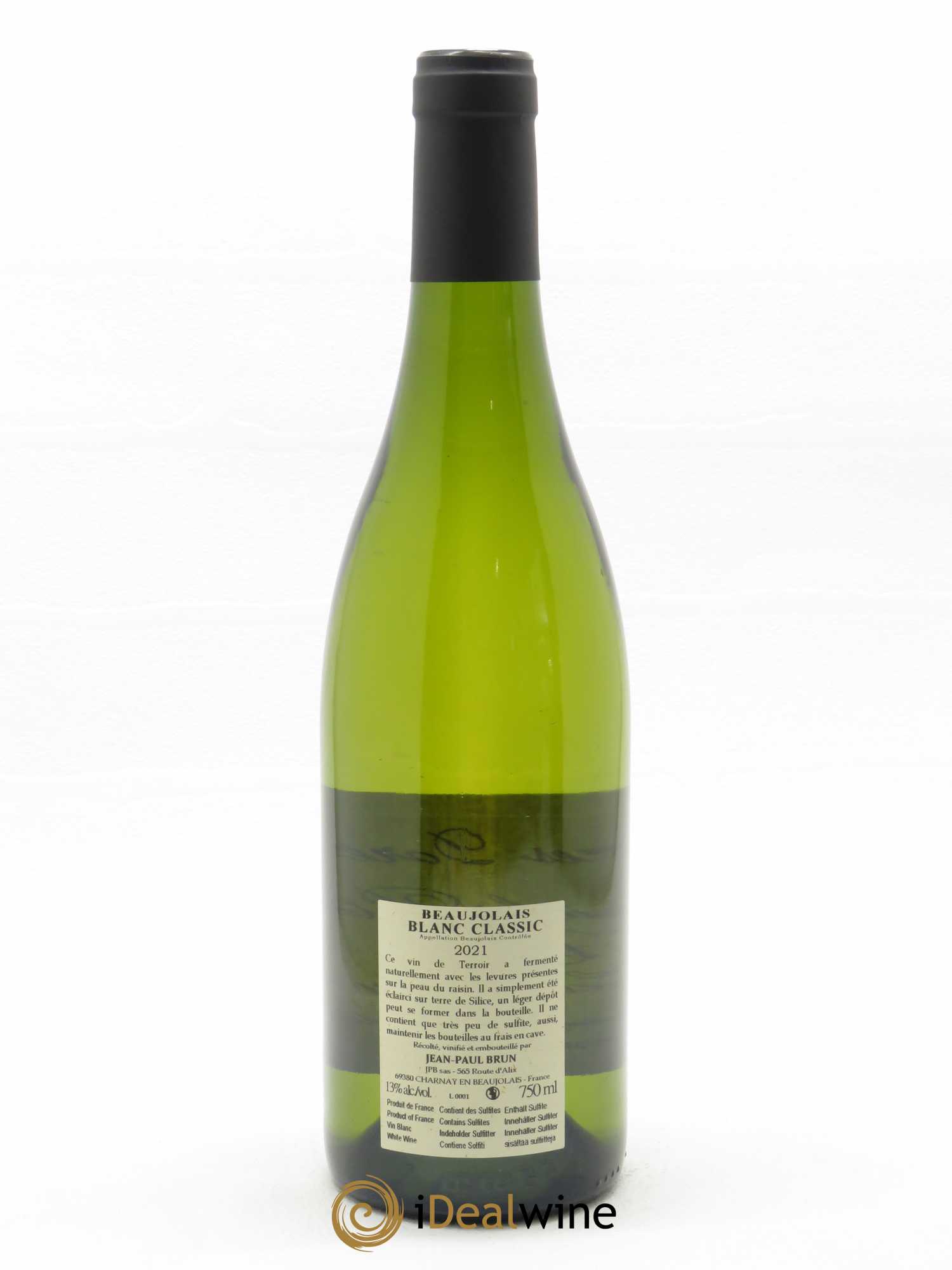 Beaujolais Chardonnay Classic Terres dorées - J-P. Brun (Domaine des)  2021 - Lot de 1 Bouteille
