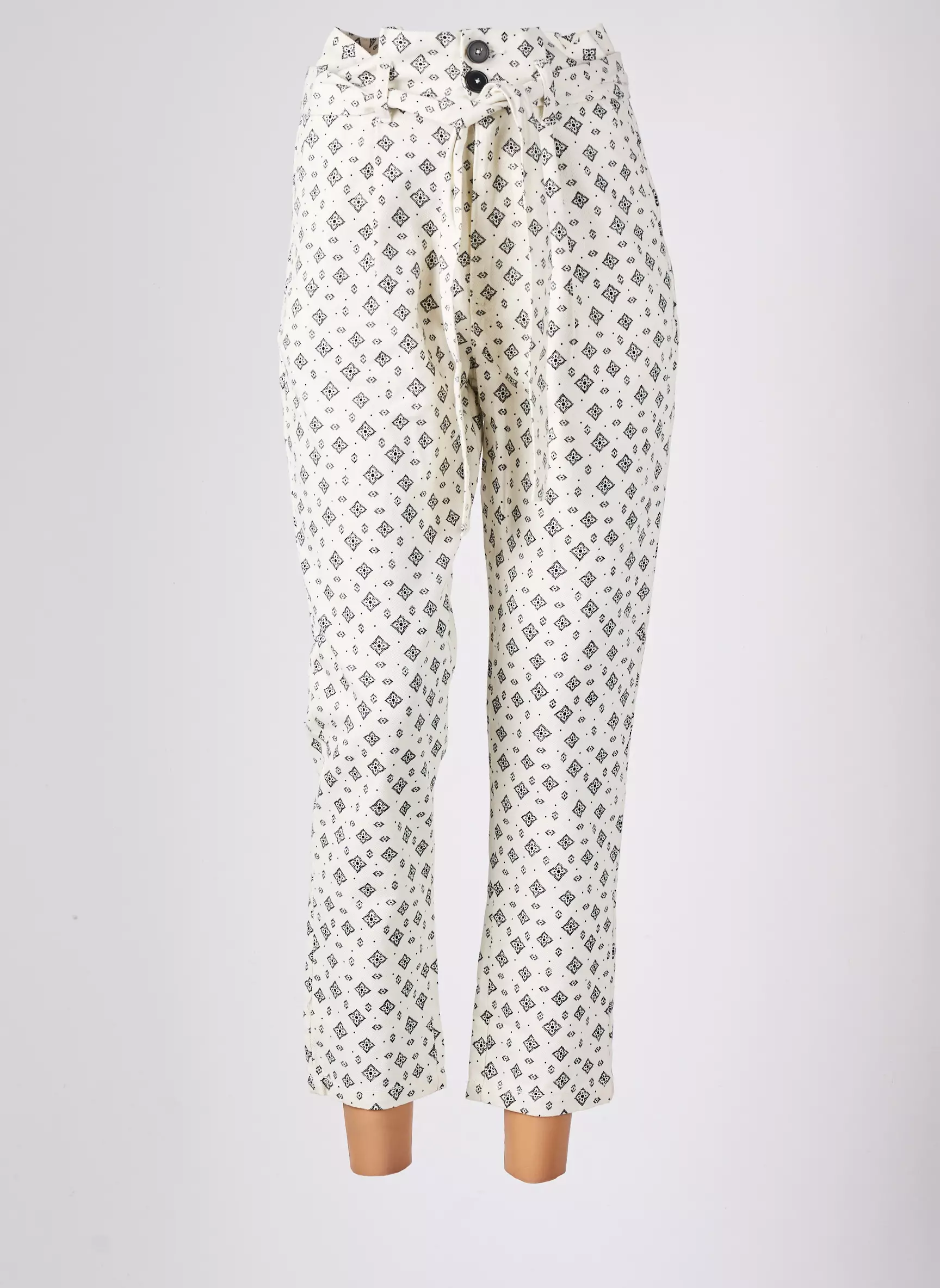 Cache Cache Pantalon7 8 Femme couleur beige
