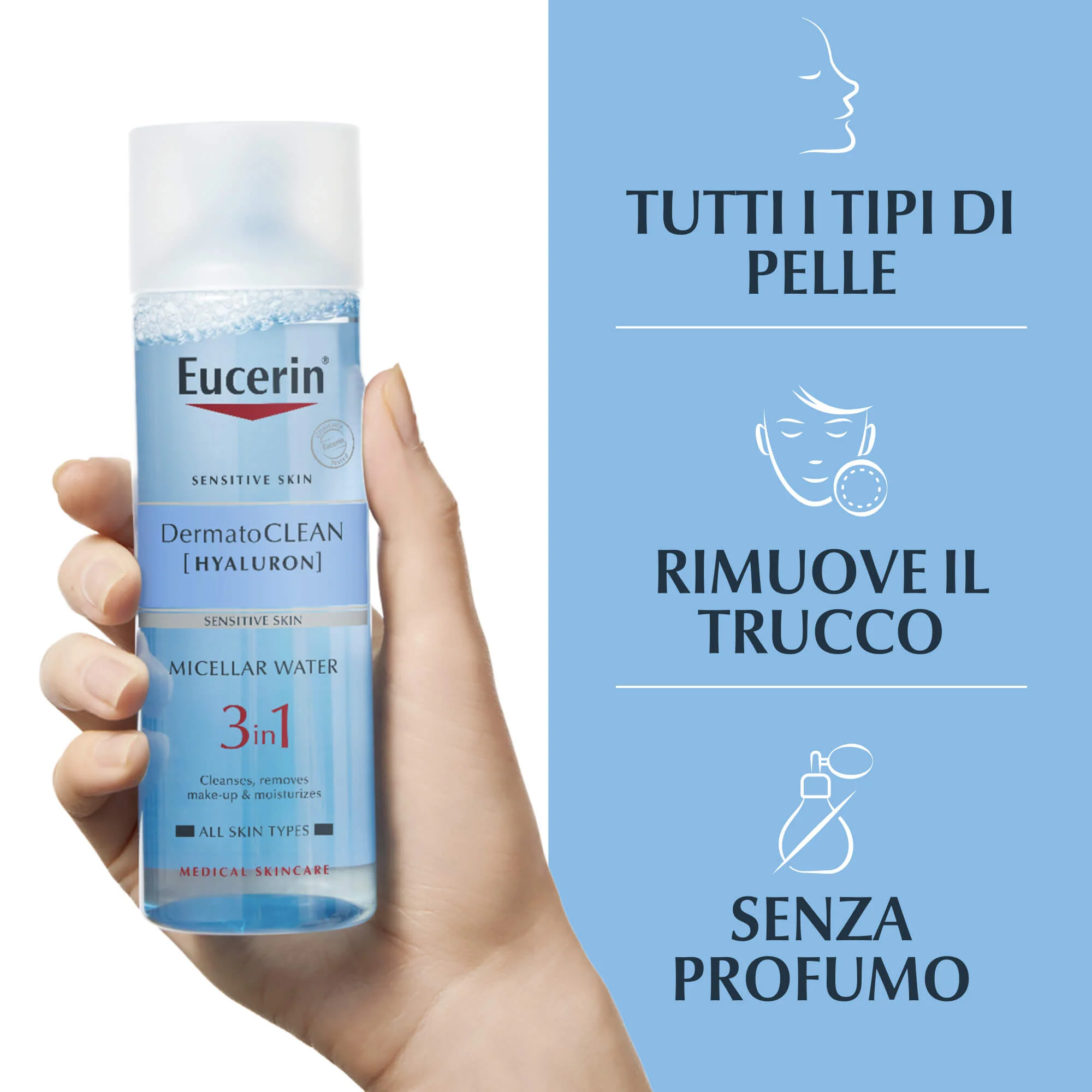 DermatoClean [Hyaluronhappo] DermatoCLEAN 3-in-1 Misellipuhdistusvoide - Kasvojenpuhdistusvesi
