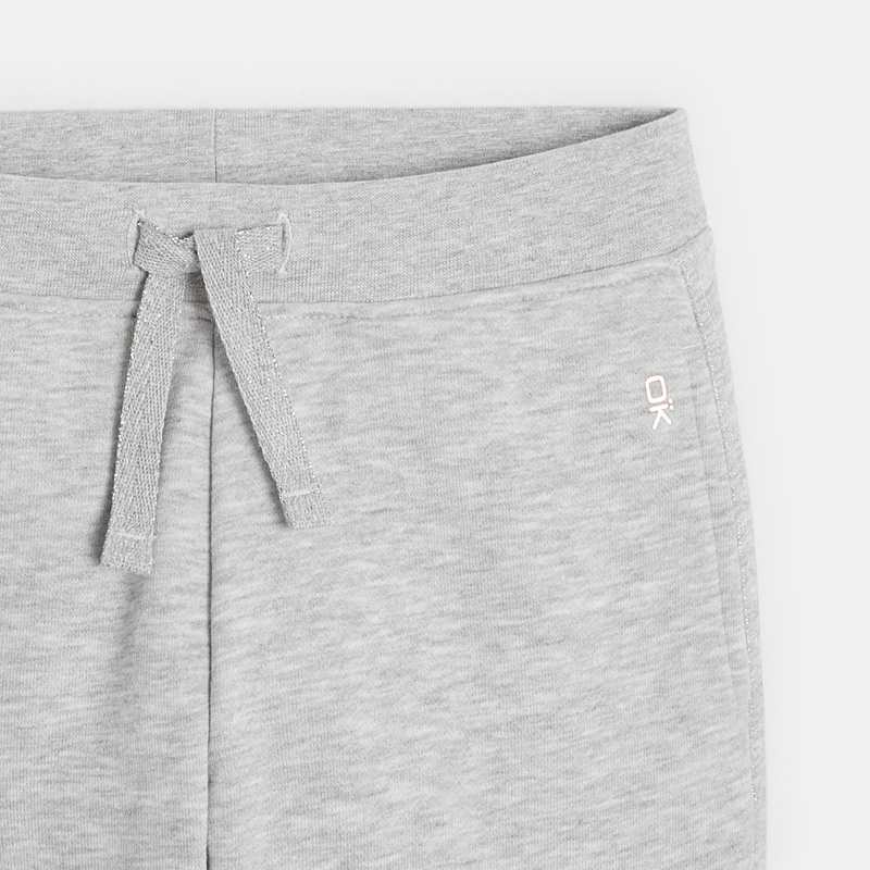Jogging en molleton gris fille
