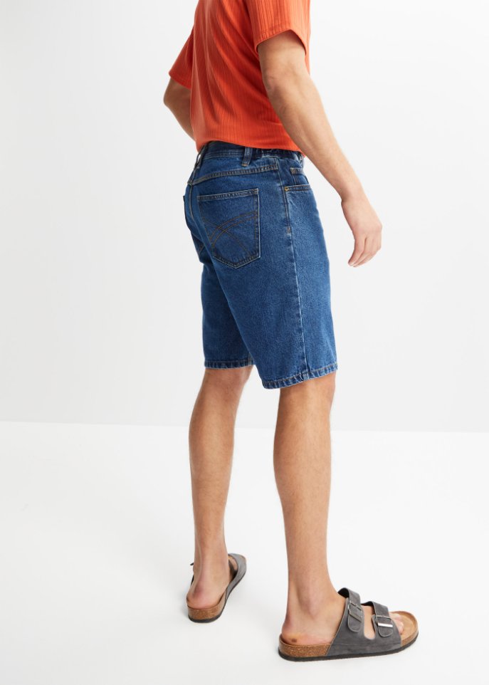 Jeans-Bermuda mit seitlichem Dehnbund, Classic Fit