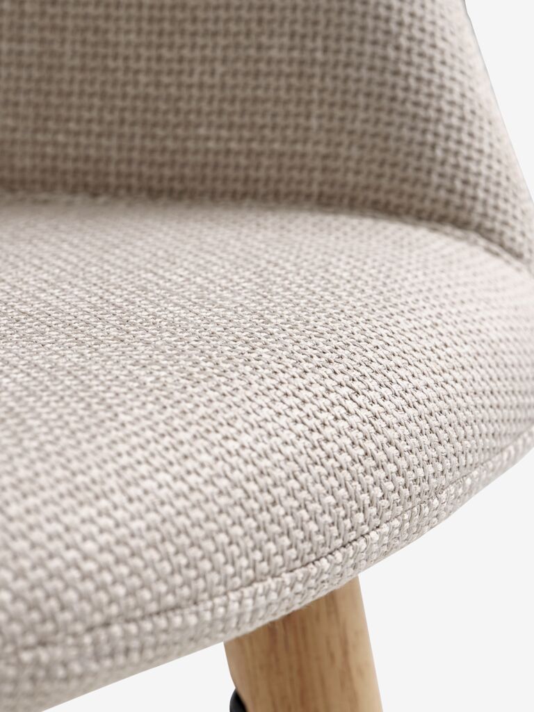 ADSLEV spisestol, beige stoff/eikfarge
