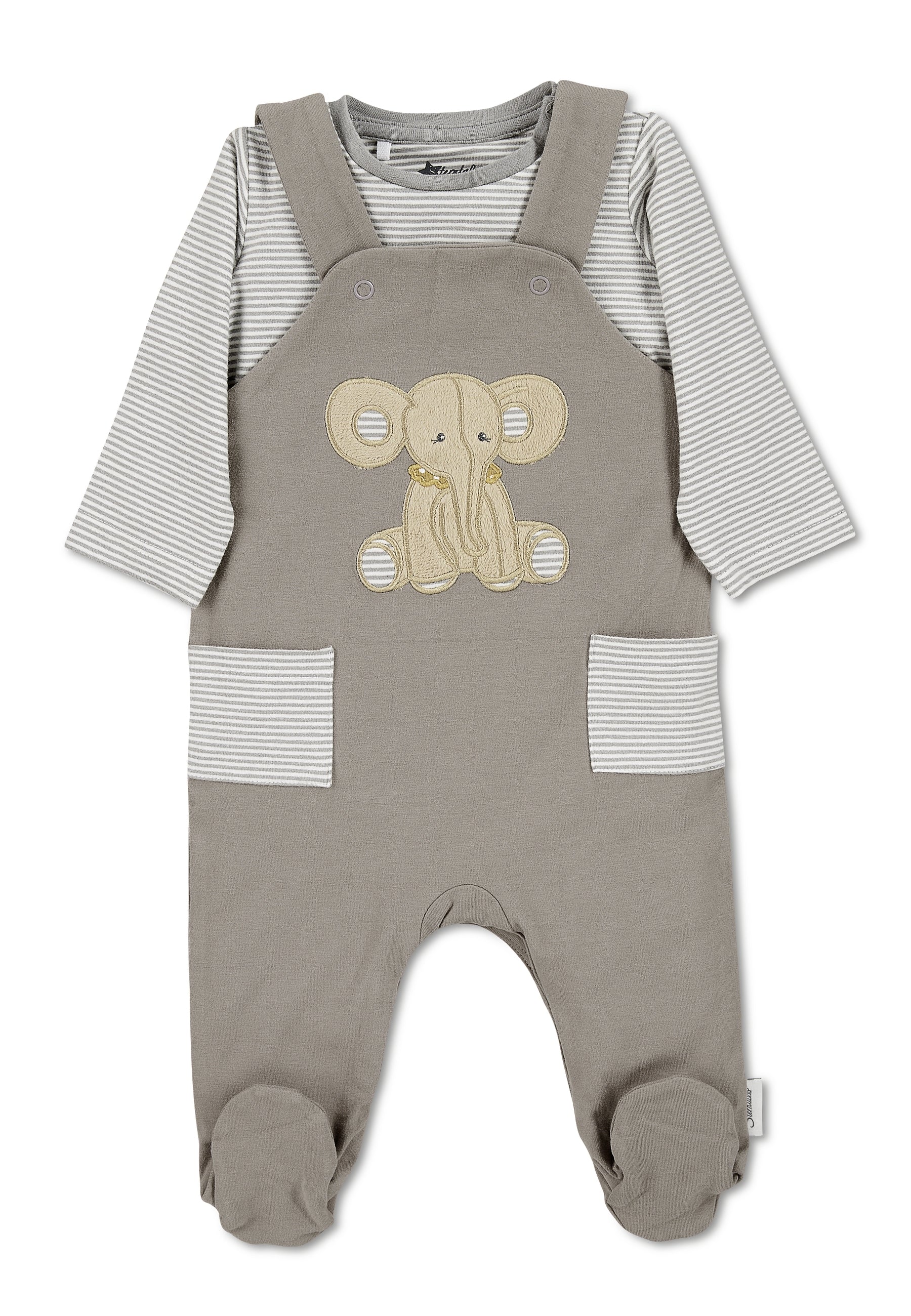 Baby Strampler aus Jersey, Motiv Elefant  Eddy