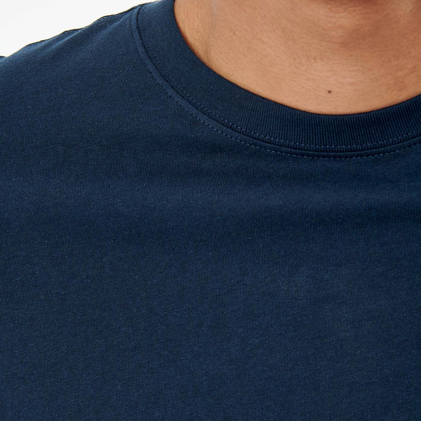 TIGAU  T-shirt bleu marine homme 100% coton