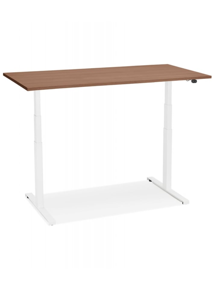 KADIMA DESIGN Elektrischer Sitz-Steh-Schreibtisch Holz Metall | Modern in Braun-Weiß günstig kaufen