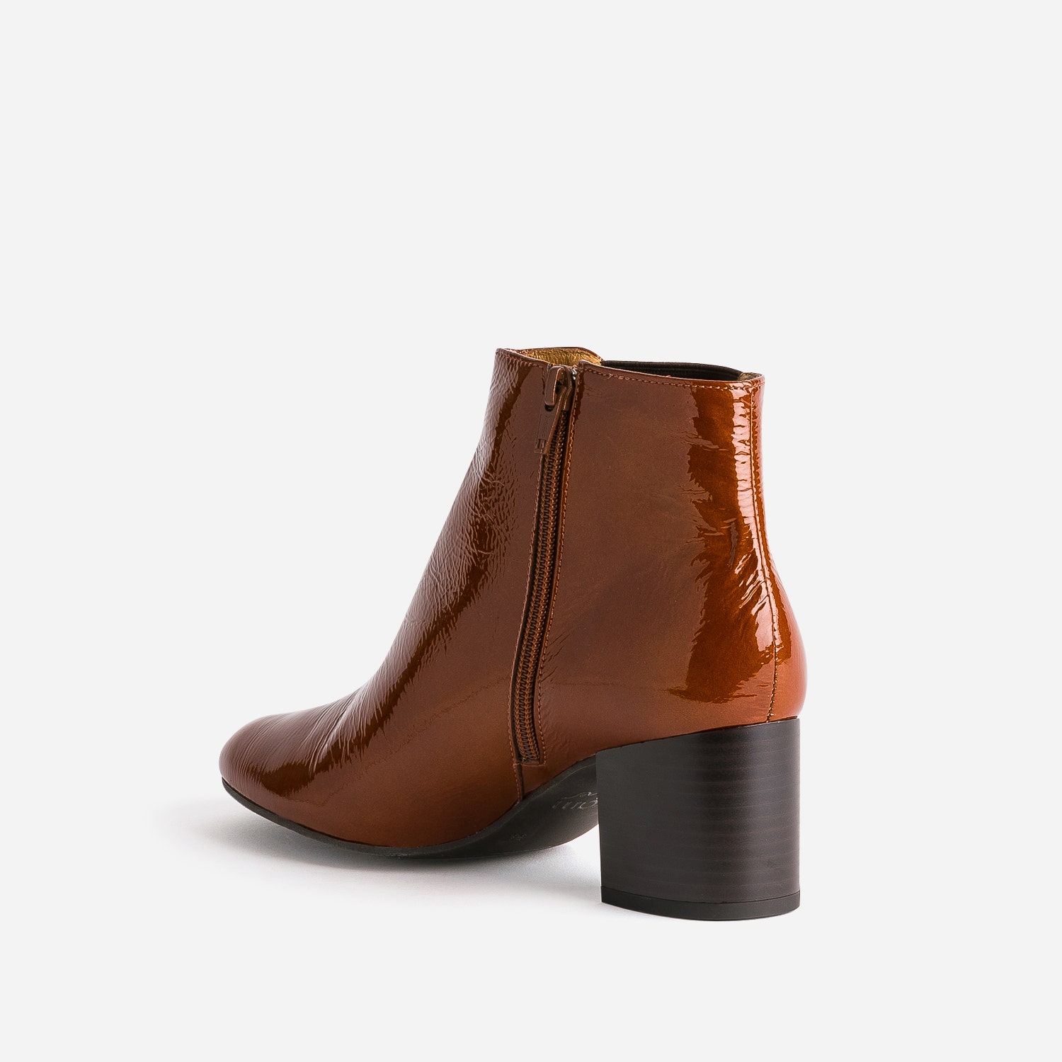Chelsea boots à talon ERAM FLEX cognac en cuir verni