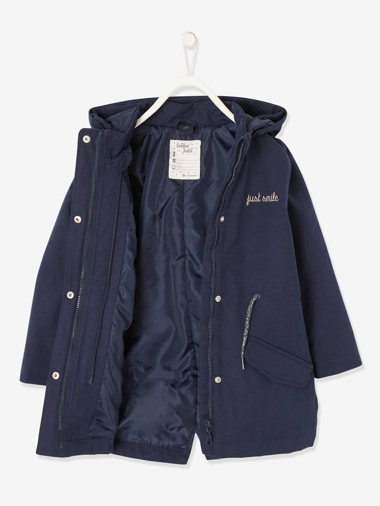 Parka à capuche 3 en 1 fille encre